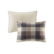 Pemberly Row 100 Percent Polyester Herringbone Printed Coverlet Set in Brown