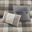 Pemberly Row 100 Percent Polyester Herringbone Printed Coverlet Set in Brown