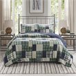 Pemberly Row Polyester Reversible Printed Coverlet Set in Green
