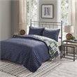 Pemberly Row Polyester Reversible Printed Coverlet Set in Green