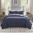Pemberly Row Polyester Reversible Printed Coverlet Set in Green