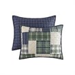 Pemberly Row Polyester Reversible Printed Coverlet Set in Green