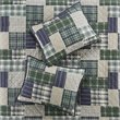 Pemberly Row Polyester Reversible Printed Coverlet Set in Green