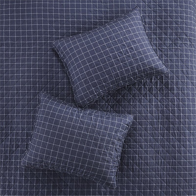 Pemberly Row Polyester Reversible Printed Coverlet Set in Green