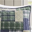 Pemberly Row Polyester Reversible Printed Coverlet Set in Green