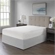 Pemberly Row Polyester Microfiber Wrap Around Adjustable Bedskirt in Gray