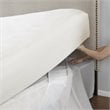 Pemberly Row Polyester Microfiber Wrap Around Adjustable Bedskirt in Gray
