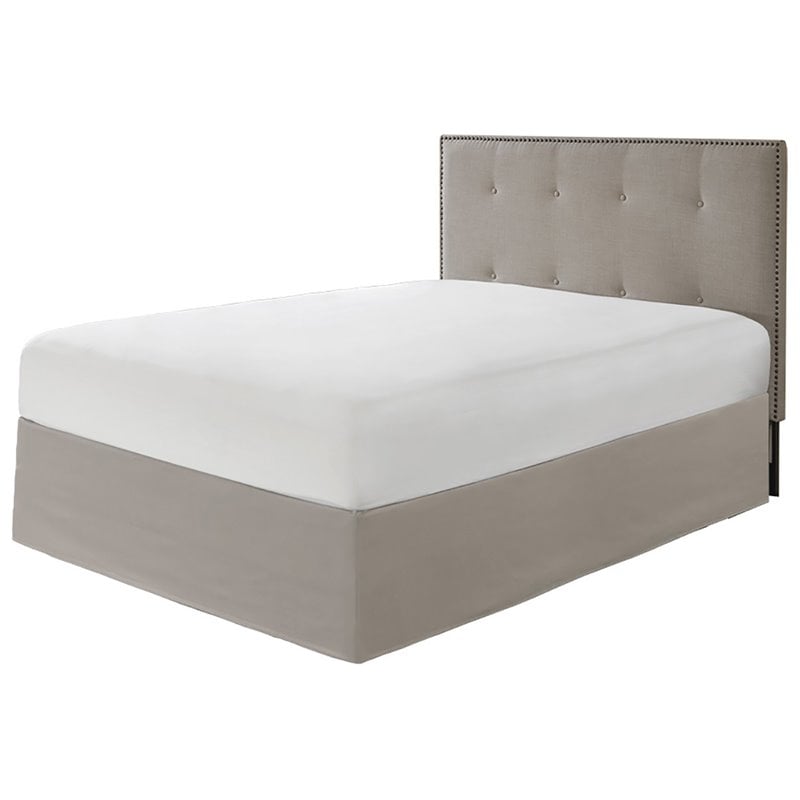 Pemberly Row Polyester Microfiber Wrap Around Adjustable Bedskirt in Brown