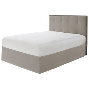 Pemberly Row Polyester Microfiber Wrap Around Adjustable Bedskirt in Brown