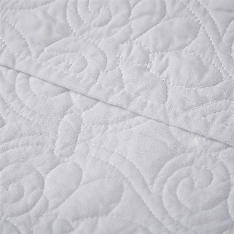 Pemberly Row 100 Percent Polyester Microfiber Oversized Quilted Throw in White