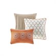 Pemberly Row Polyester Microfiber Printed Quilted Coverlet Set in Orange