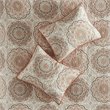 Pemberly Row Polyester Microfiber Printed Quilted Coverlet Set in Orange