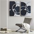 Pemberly Row 2-Piece MDF and Gel Coat Horizontal Foil Canvas in Navy