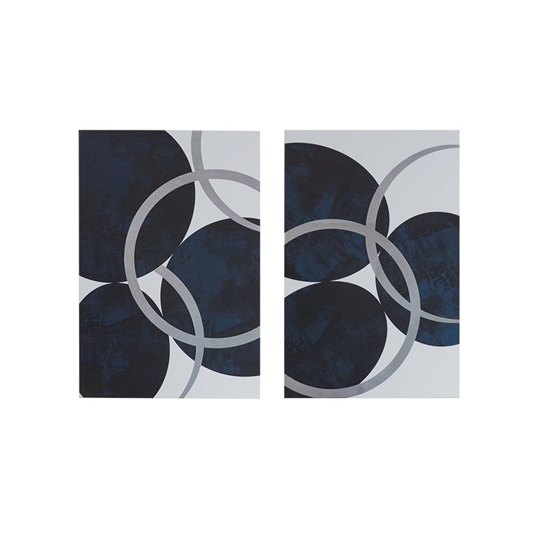 Pemberly Row 2-Piece MDF and Gel Coat Horizontal Foil Canvas in Navy