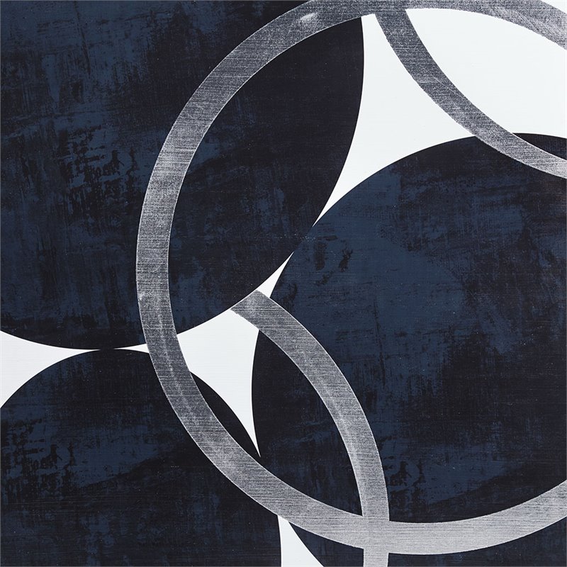 Pemberly Row 2-Piece MDF and Gel Coat Horizontal Foil Canvas in Navy