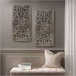 Pemberly Row MDF Botanical Panel Carved Wall Panel in Bronze (Set of 2)