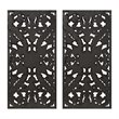Pemberly Row MDF Botanical Panel Carved Wall Panel in Bronze (Set of 2)