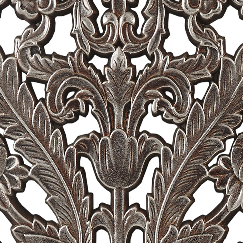 Pemberly Row MDF Botanical Panel Carved Wall Panel in Bronze (Set of 2)