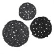 Pemberly Row Feather 3-piece Painted Iron Round Wall Decor in Gray