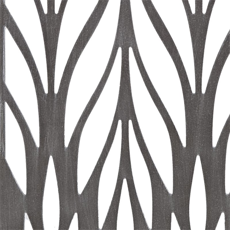 Pemberly Row Florian 2-Piece Modern Wood Wall Decor in Gray Finish