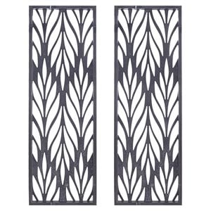 Pemberly Row Florian 2-Piece Modern Wood Wall Decor in Gray Finish