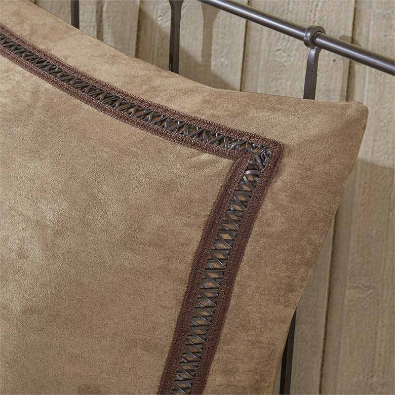 Pemberly Row 100 Percent Polyester Micro Suede Euro Sham in Brown