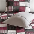 Pemberly Row Farmhouse 100 Percent Cotton Printed Quilt Mini Set in Red