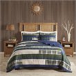 Pemberly Row 100 Percent Cotton Percale Printed Quilt Mini Set in Green