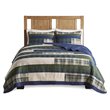 Pemberly Row 100 Percent Cotton Percale Printed Quilt Mini Set in Green