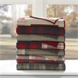 Pemberly Row 100 Percent Cotton Thread Count Printed Quilted Throw - Red