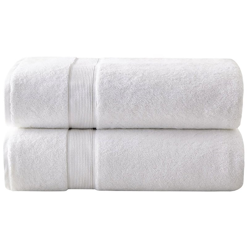 Pemberly Row 100 Percent Cotton Bath Sheet in White (Set of 2)