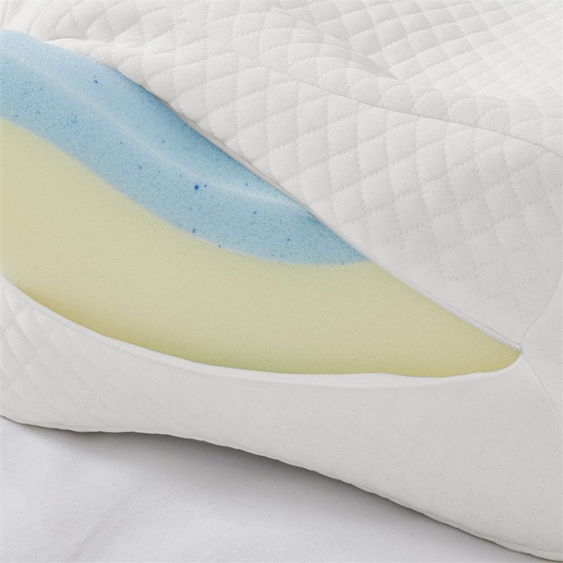 Pemberly Row Memory Foam Knee Pillow with Knit Cover in White