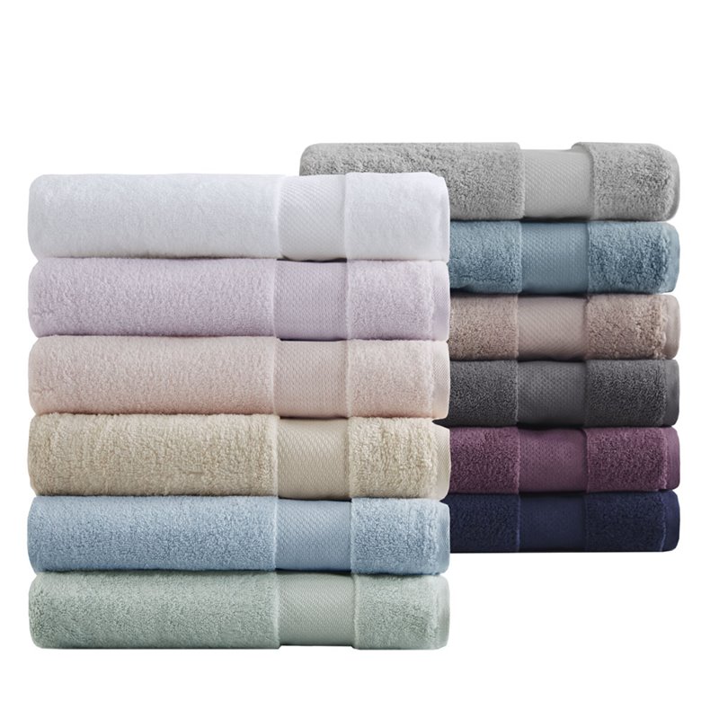 Pemberly Row Contemporary 100 Percent Turkish Cotton Towel in Purple