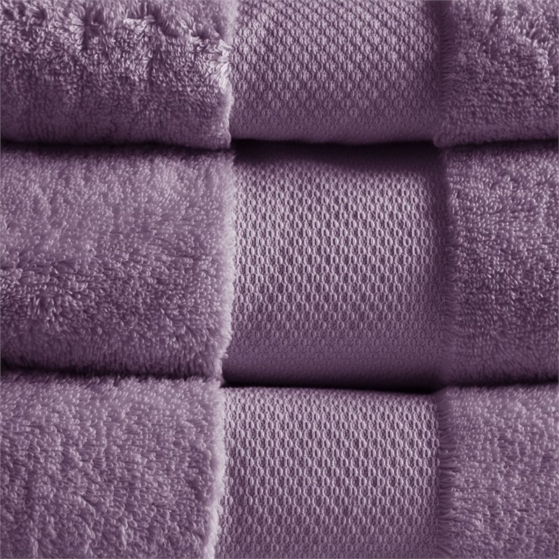 Pemberly Row Contemporary 100 Percent Turkish Cotton Towel in Purple