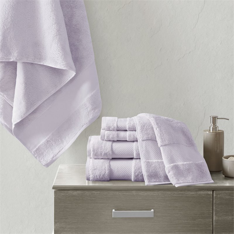 Pemberly Row 6-Piece Turkish Cotton Bath Towel Set in Lavender Purple
