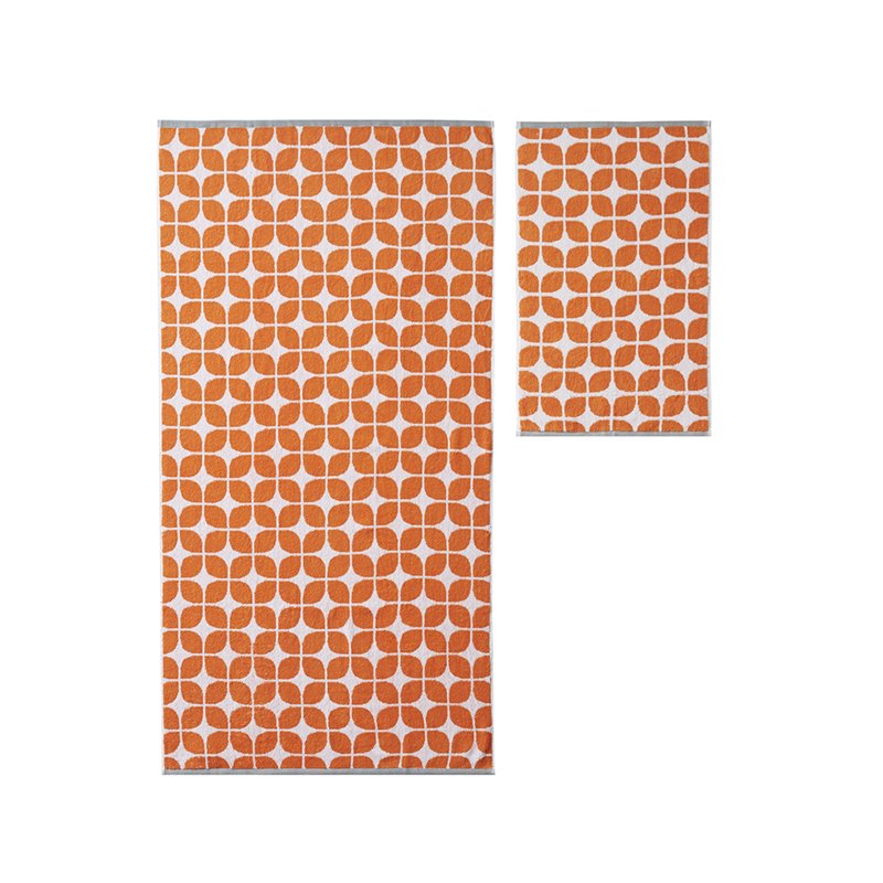 Pemberly Row Contemporary 6-Piece Cotton Jacquard Towel Set in Orange