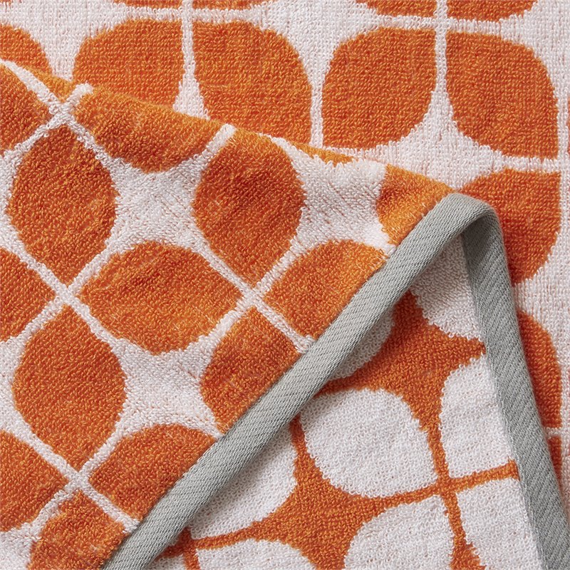 Pemberly Row Contemporary 6-Piece Cotton Jacquard Towel Set in Orange