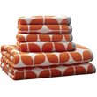 Pemberly Row Contemporary 6-Piece Cotton Jacquard Towel Set in Orange