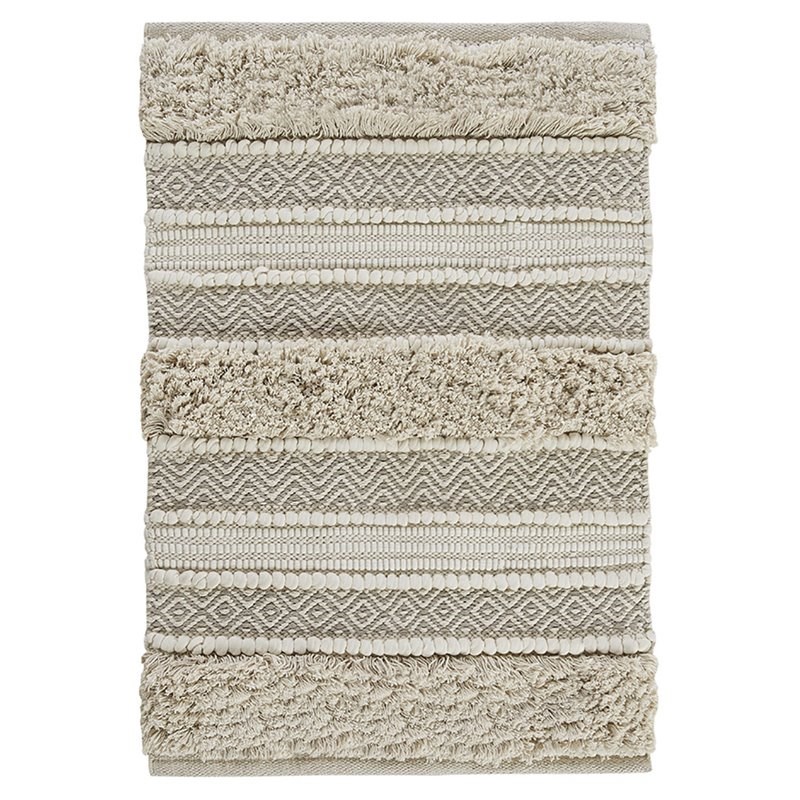 Pemberly Row Cotton and Polyester Handwoven Bath Rug in Natural
