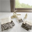 Pemberly Row Contemporary 6-Piece Cotton Jacquard Towel Set in Black
