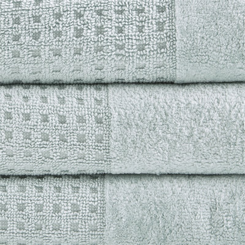 Pemberly Row Spa 6-Piece 100 Percent Cotton Towel Set in Aqua Blue