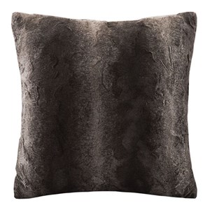 Pemberly Row Polyester Long Fur Pillow with Knife Edge in Brown