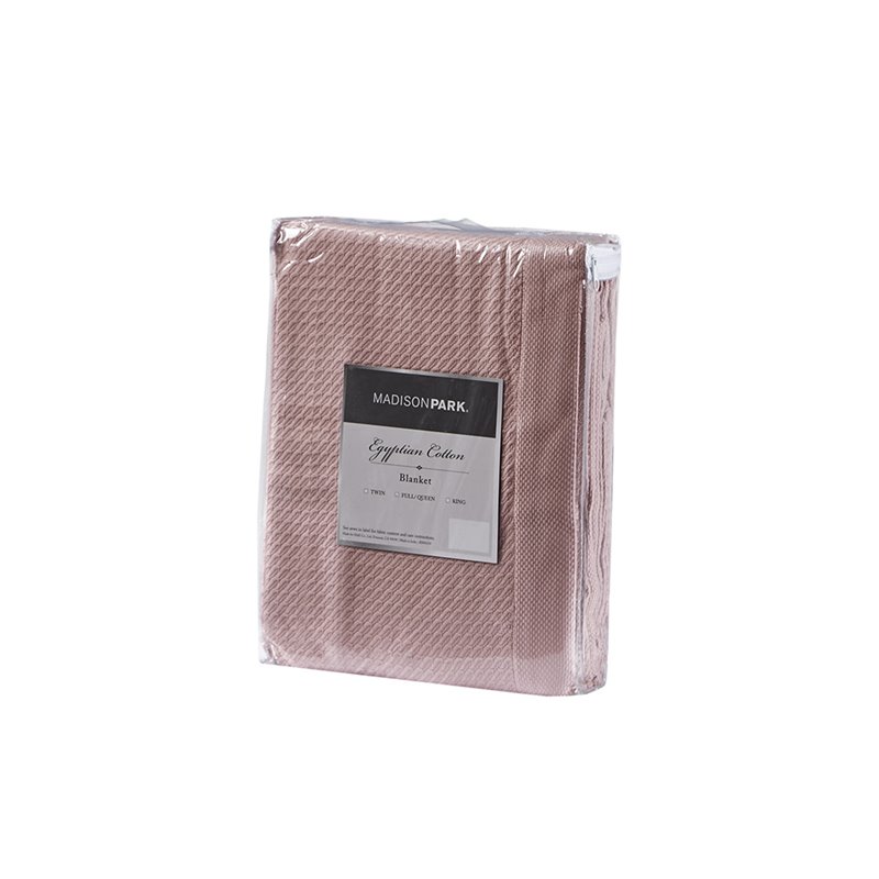 Pemberly Row 100 Percent Egyptian Cotton Solid Blanket in Rose Pink