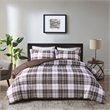 Pemberly Row Polyester Print Microfiber Comforter Mini Set in Brown