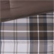 Pemberly Row Polyester Print Microfiber Comforter Mini Set in Brown