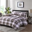 Pemberly Row Polyester Print Microfiber Comforter Mini Set in Brown