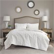 Pemberly Row Polyester Long Fur to Mink Comforter Set in Ivory