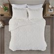 Pemberly Row Polyester Long Fur to Mink Comforter Set in Ivory