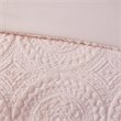 Pemberly Row Polyester Long Fur to Mink Comforter Set in Blush Pink