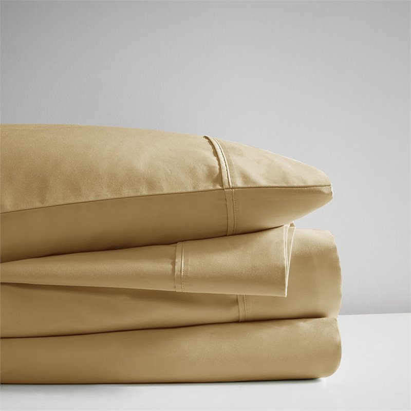 Pemberly Row 100 Percent Cotton Sheet Set in Gold